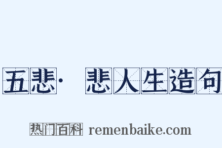 五悲·悲人生造句是什么意思的图片